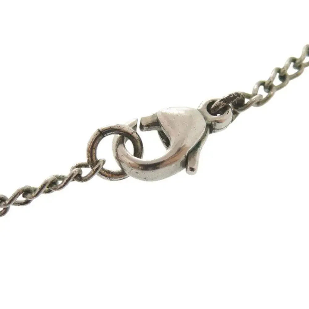 CHANEL Silver Logo Necklace